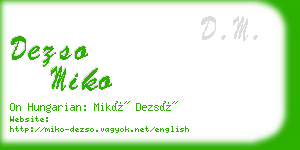 dezso miko business card